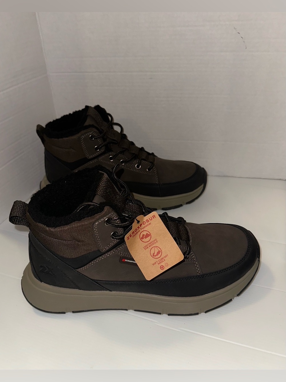 ZeroXposur Men's Dark Brown and Black Insulated Hiker Boots